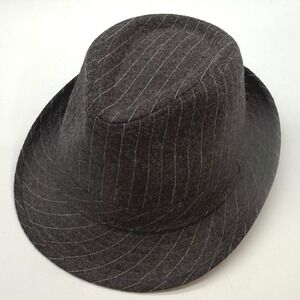 Henschel Hat Co USA Mens XL Charcoal Gray Pinstripe Wool Fedora Hat
